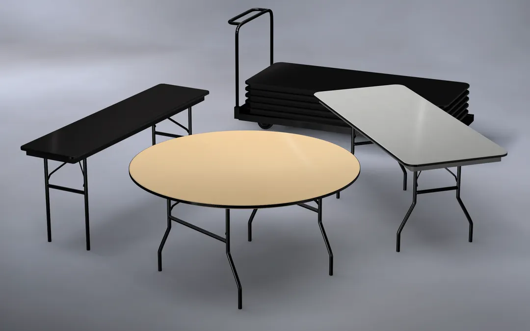 Forbes Industries ABS3072##-SWBL Rectangular Banquet Folding Table, 30"W x 72"D x 30"H, ABS Plastic Surface, 3/4" Plywood Frame