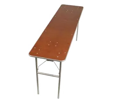 Forbes Industries HO1896 200 Series Training Folding Table, Rectangular, 18" x 96" x 30"H, 5/8" Plywood Top, Walnut Stain, Aluminum Edge