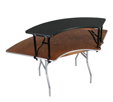 Forbes Industries SBL5X10BIE - Serpentine Buffet Riser, 12" x 13" H, Wood Top, Black Edge, 60" Curve