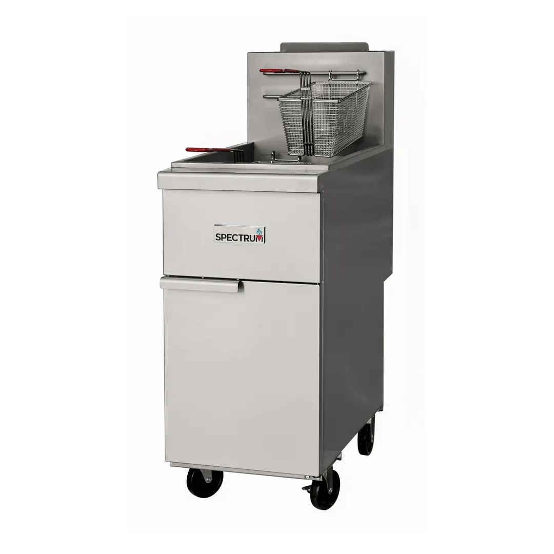 Winco NGGF-40-NG Full Pot Floor Model Gas Fryer