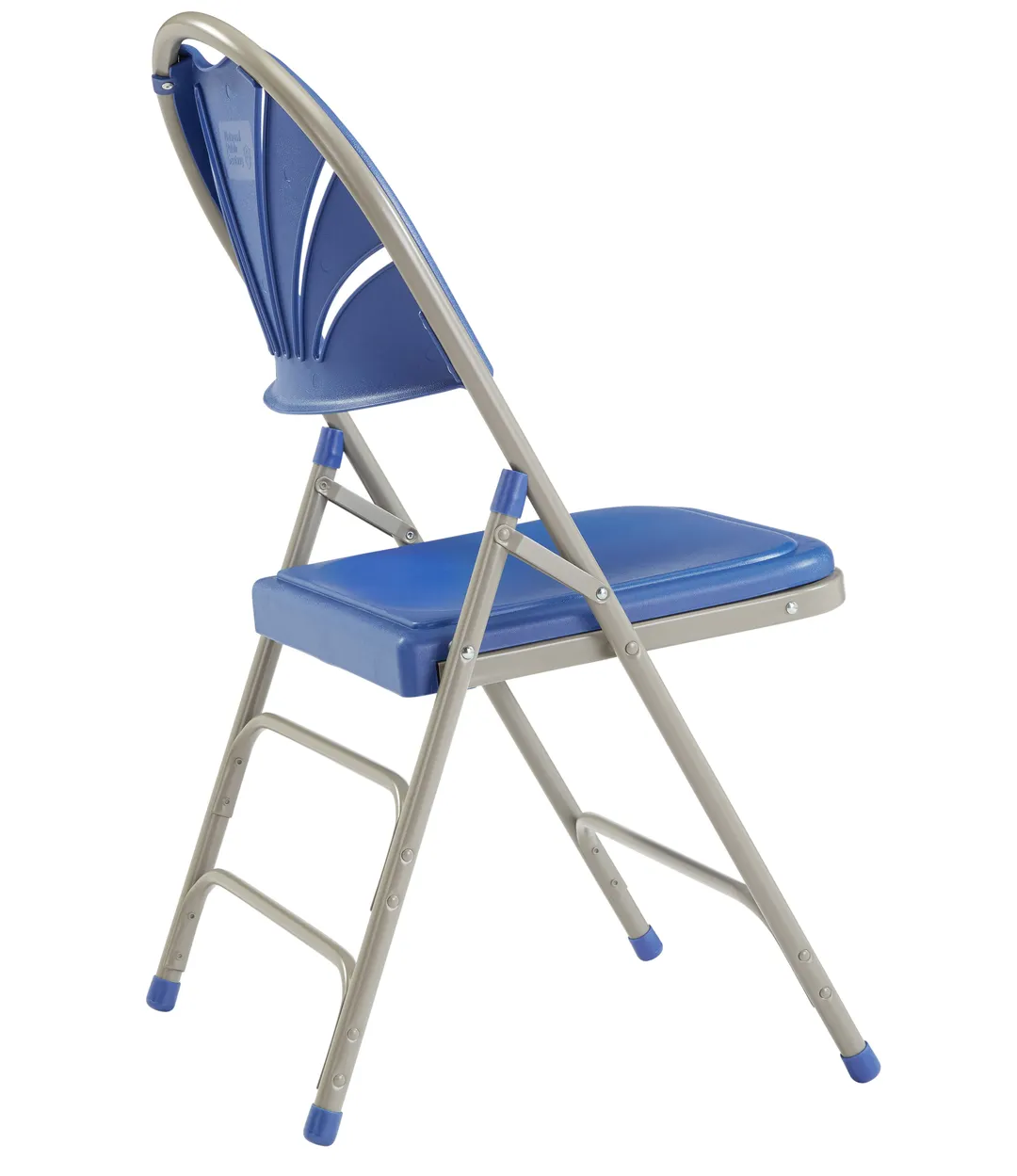National Public Seating 1105 Triple Brace Double Hinge Folding Chair, Blue (Pack of 4)