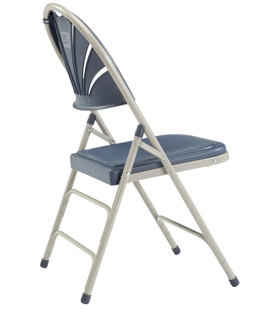 National Public Seating 1115 Fan Back Folding Chair with Dark Blue Plastic Seat & Back - (Pack of 4
