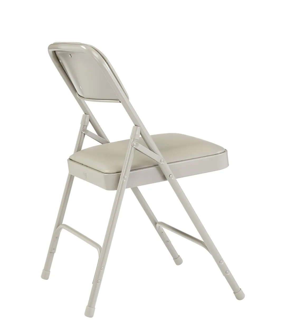 National Public Seating 1202 Vinyl Upholstered Double Hinge Folding Chair, Warm Grey (Pack of 4)