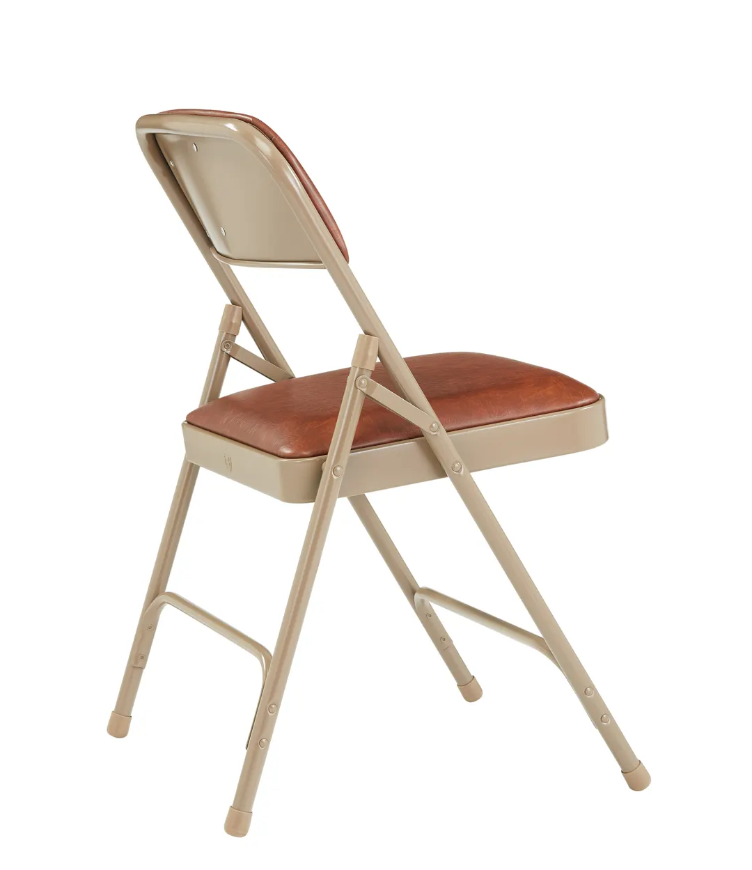 National Public Seating 1203 Vinyl Upholstered Double Hinge Folding Chair, Honey Brown (Pack of 4)