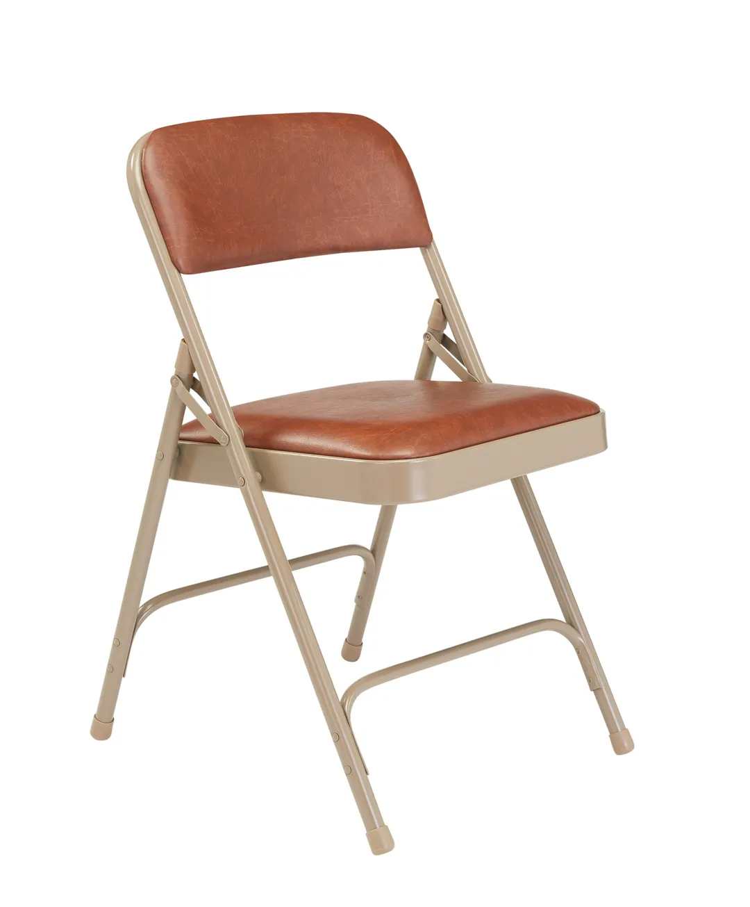 National Public Seating 1203 Vinyl Upholstered Double Hinge Folding Chair, Honey Brown (Pack of 4)
