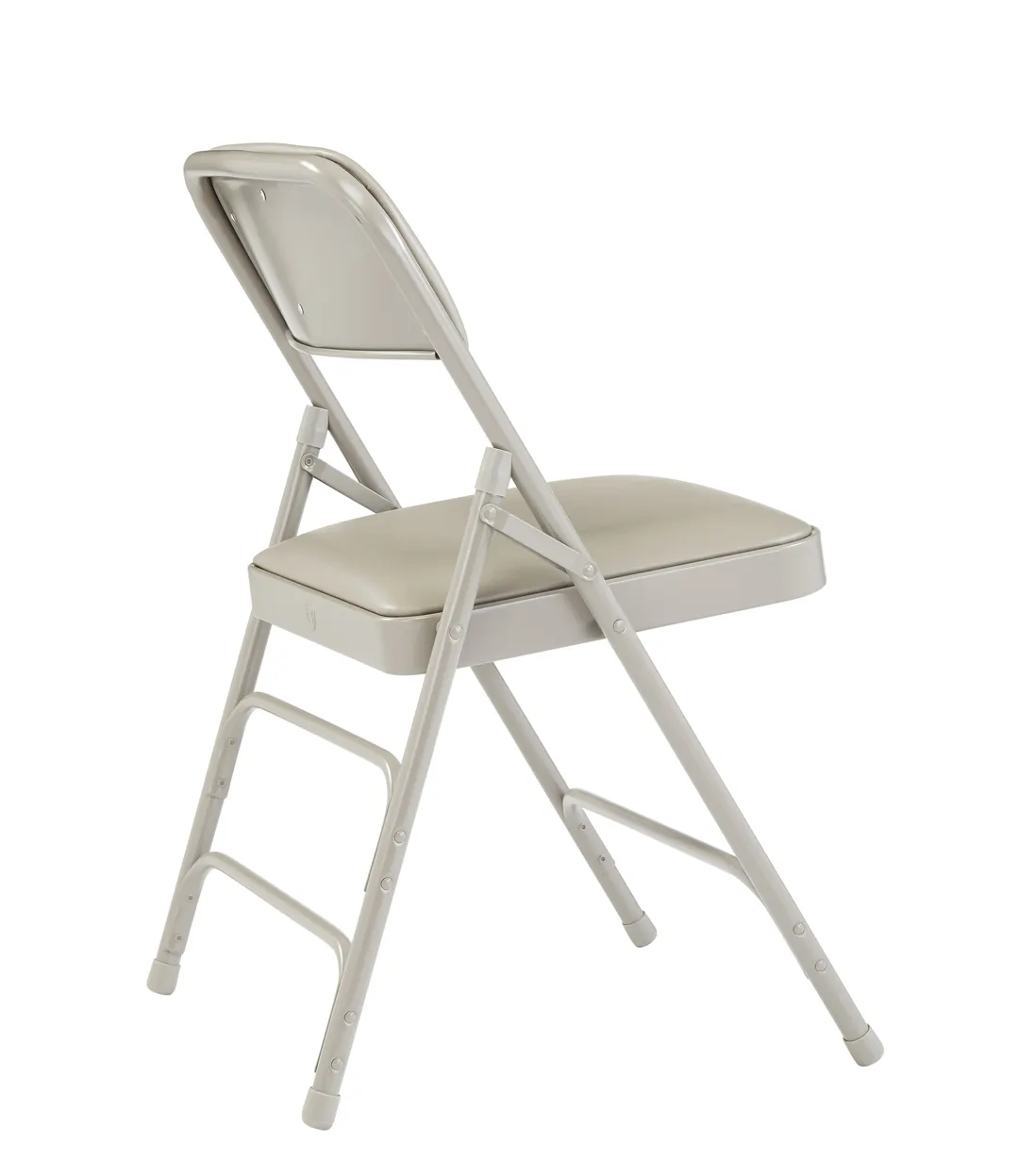 National Public Seating 1302 Folding Chair with Warm Gray Vinyl Padded Seat - (Pack of 4)