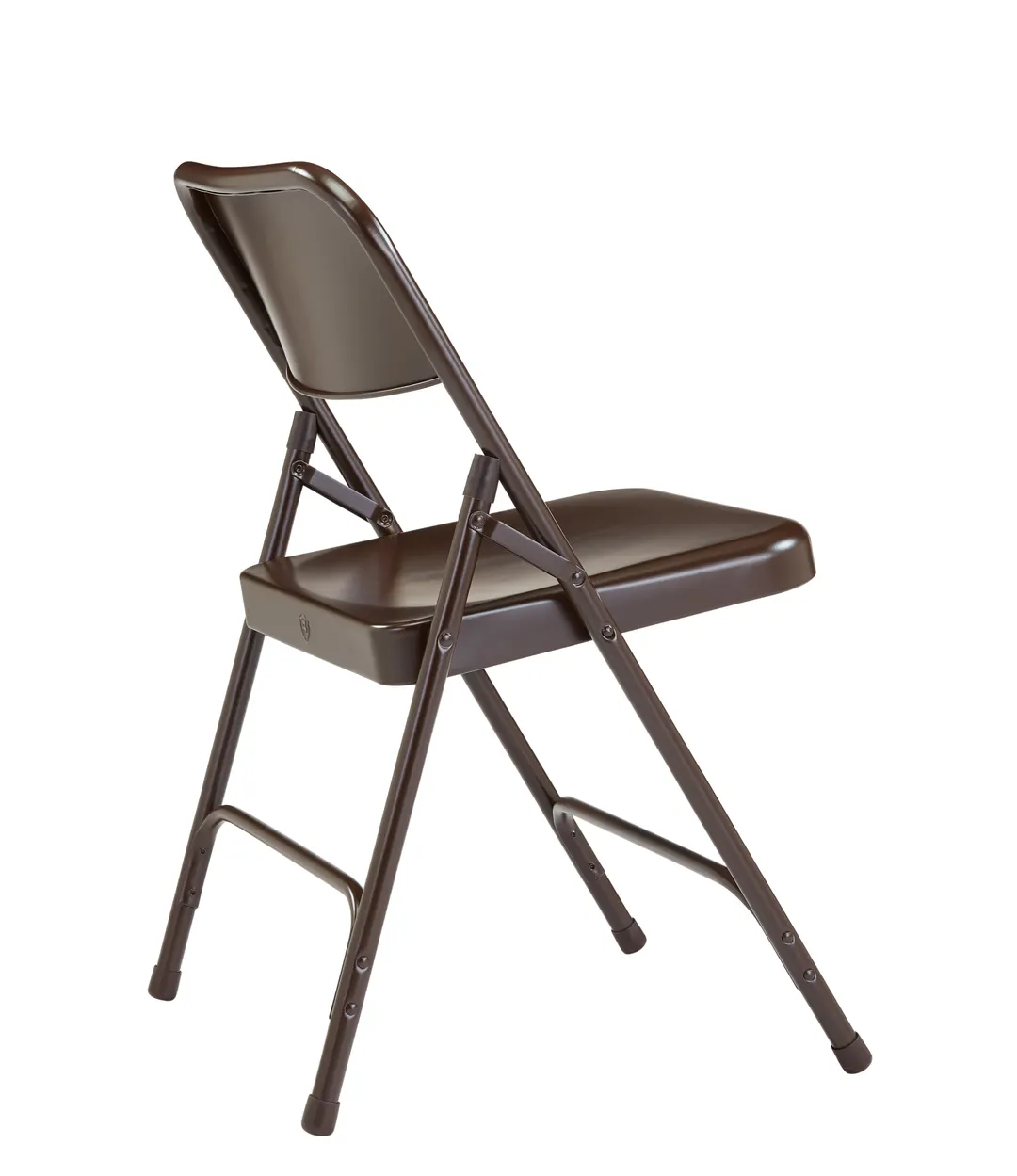 National Public Seating 203 200 Series Premium All-Steel Double Hinge Brown Folding Chair (Pack of 4)
