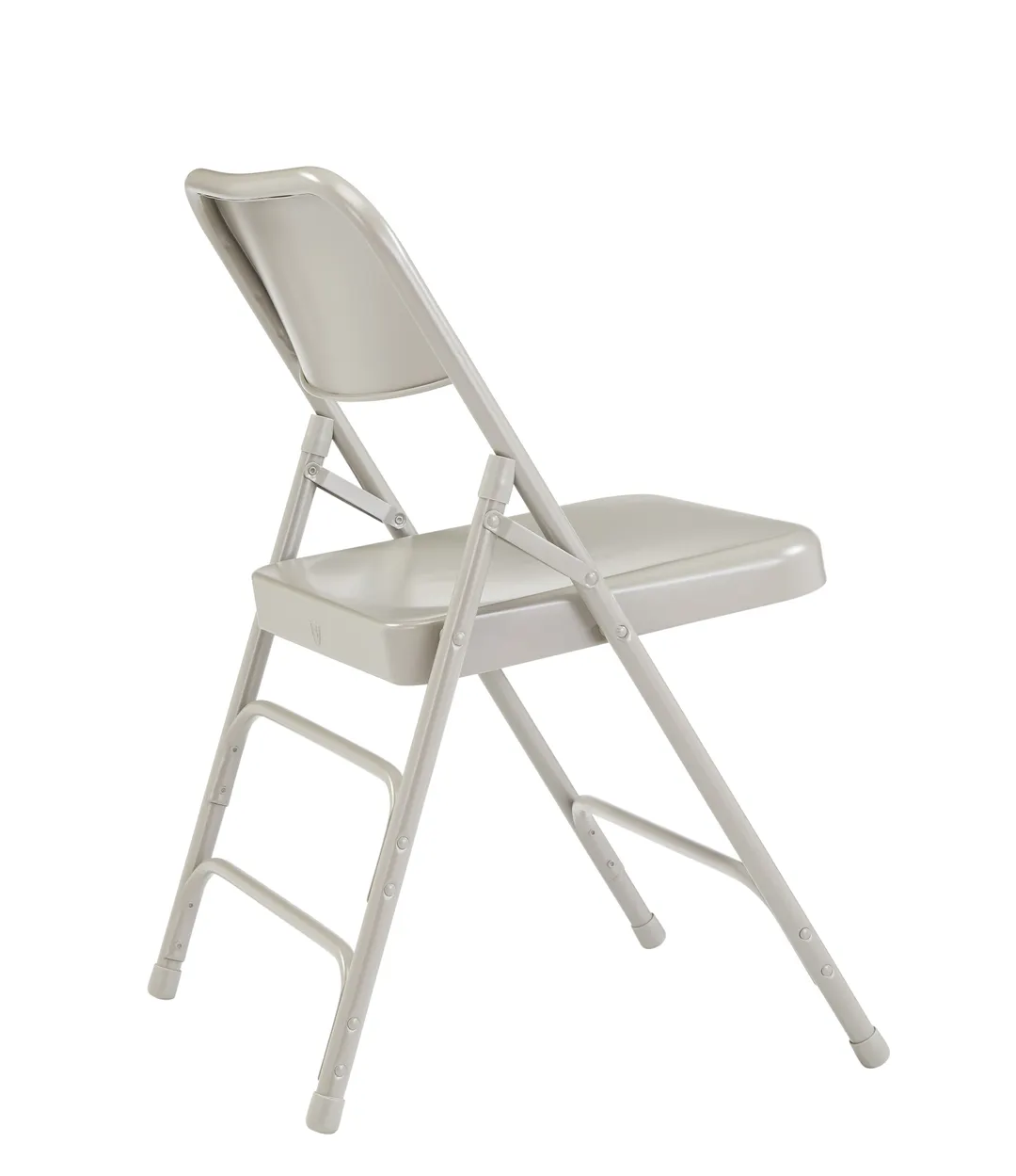 National Public Seating 200 Series Premium 302 Deluxe All-Steel Triple Brace Grey Folding Chair (4-Pack)