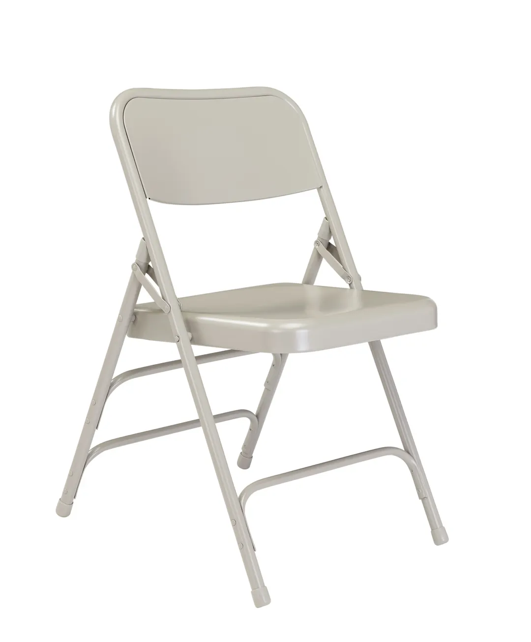 National Public Seating 200 Series Premium 302 Deluxe All-Steel Triple Brace Grey Folding Chair (4-Pack)