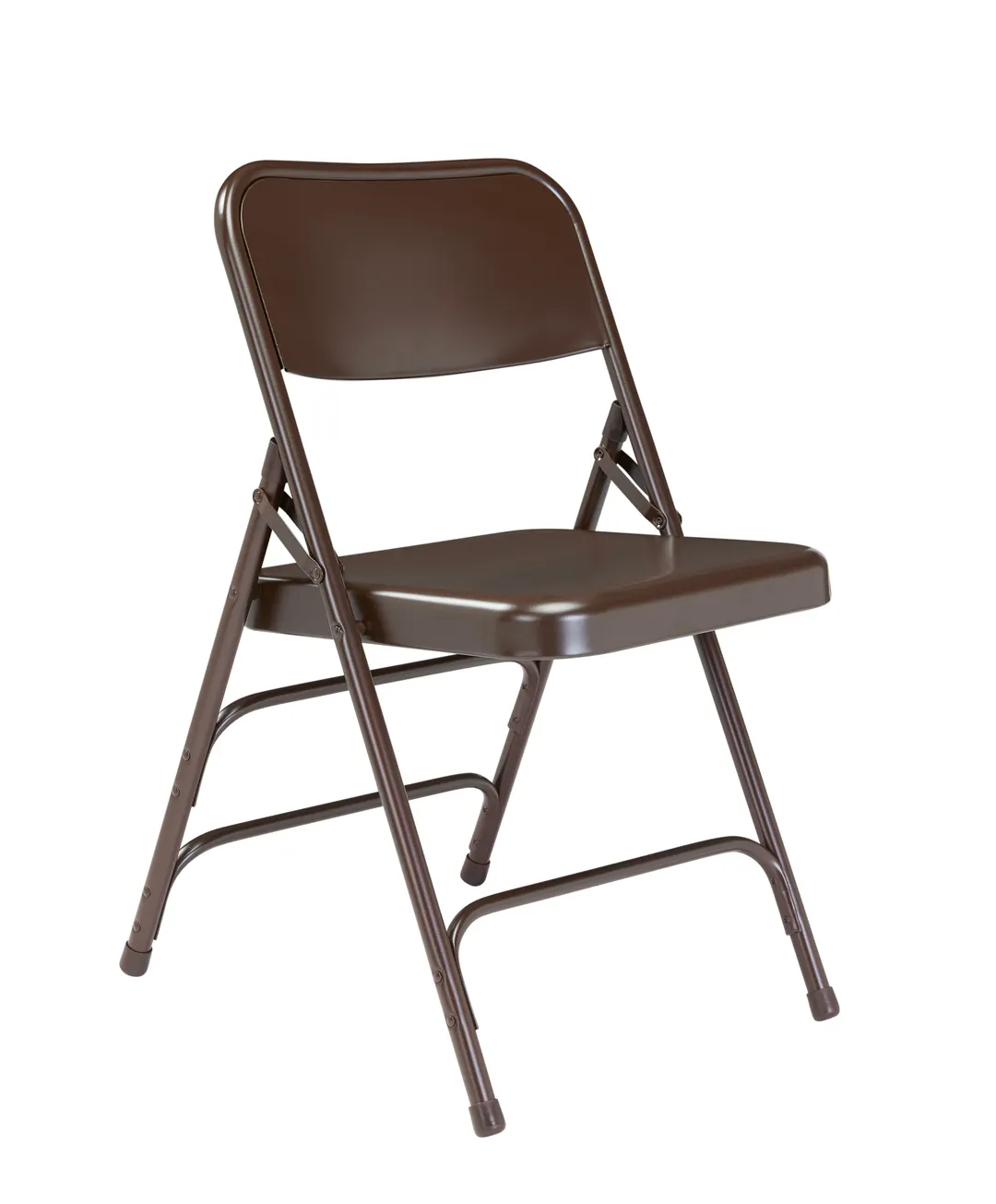 National Public Seating 303 200 Series Premium Deluxe All-Steel Triple Brace Brown Folding Chair (4-Pack)