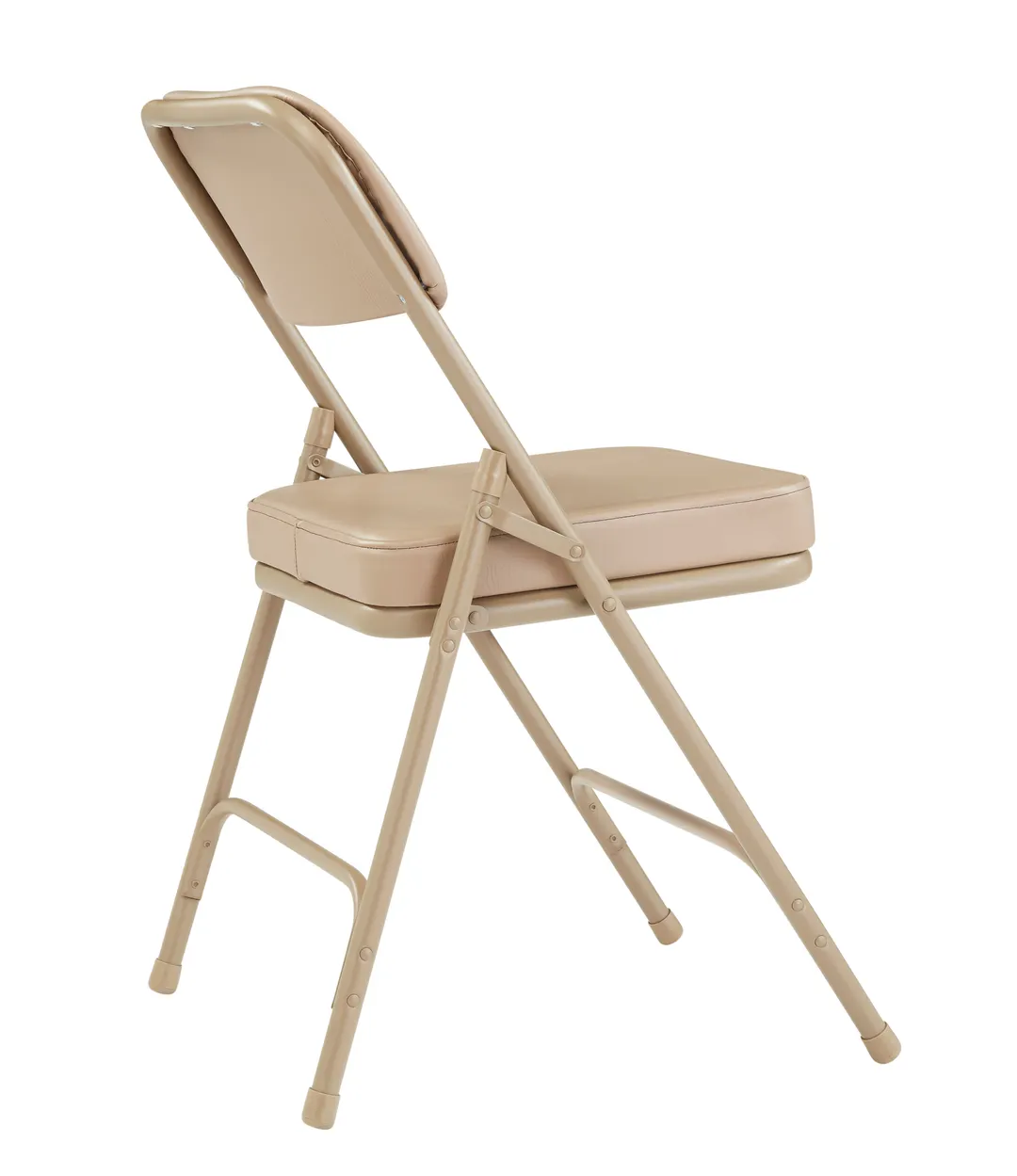 National Public Seating 3201 NPS 3200 Series Premium 2-Inch Vinyl Upholstered Double Hinge French Beige Folding Chair (Pack of 2)