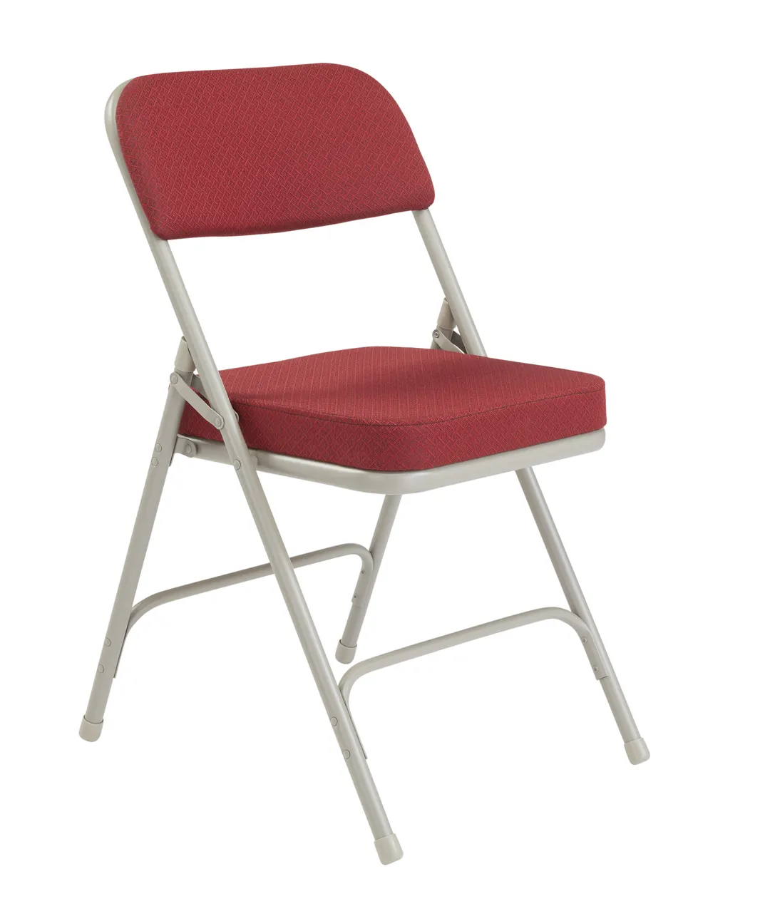National Public Seating 3218 NPS® 3200 Series Premium 2-inch Fabric Upholstered Double Hinge New Burgundy Folding Chair (Pack of 2)
