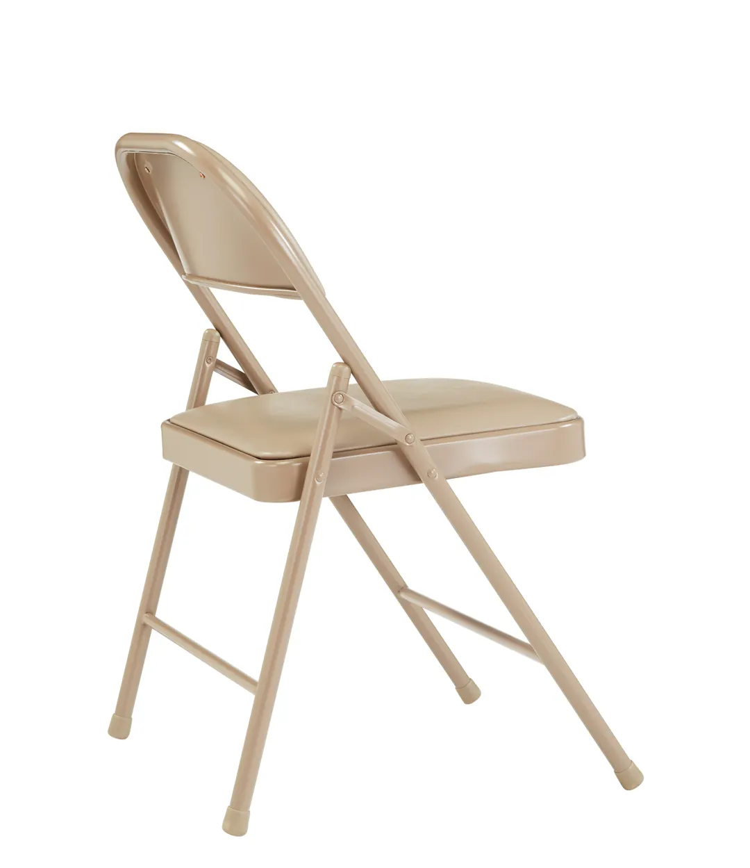 National Public Seating 951 Basics by NPS 900 Series Beige Vinyl Padded Steel Folding Chair (Pack of 4)