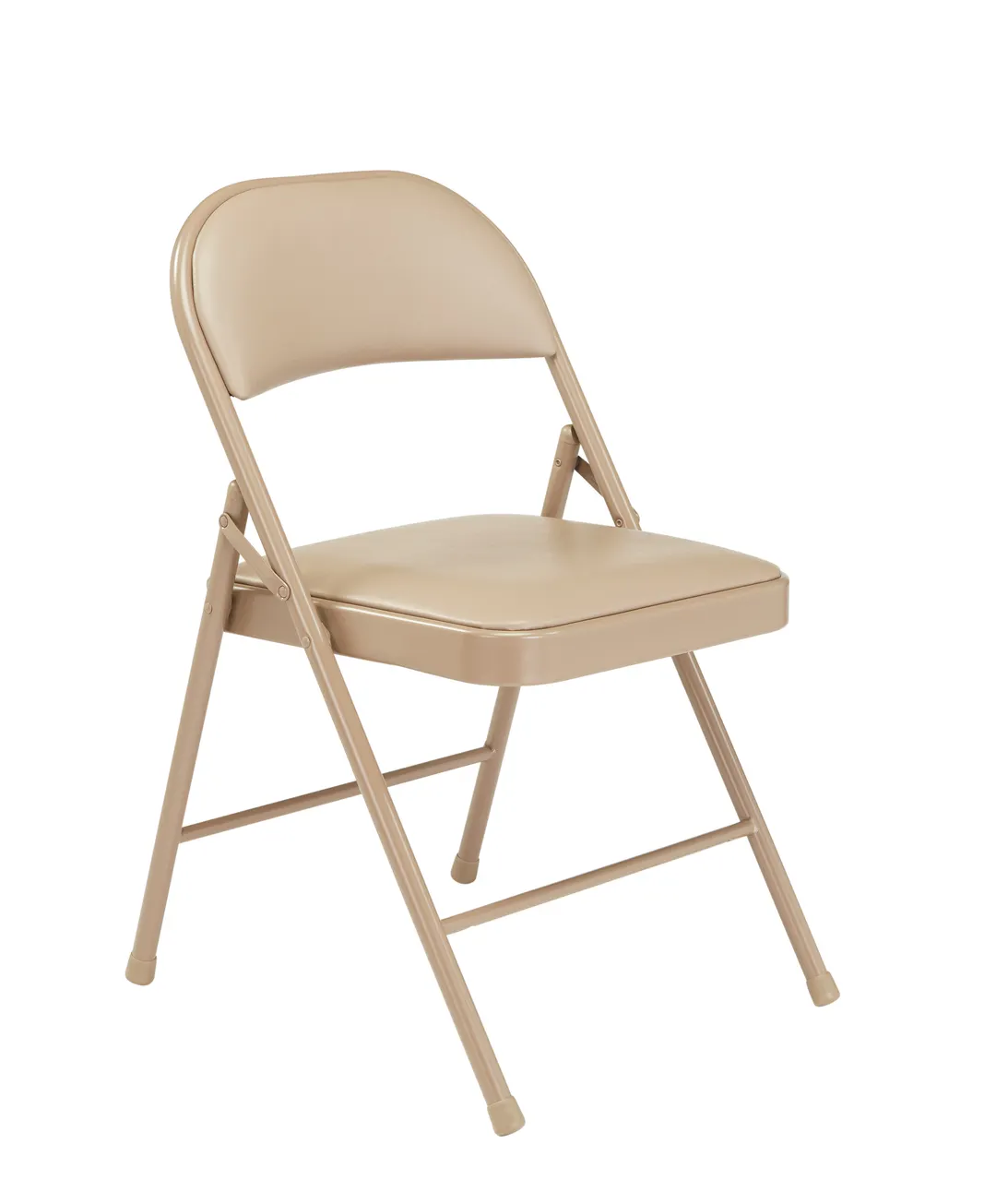 National Public Seating 951 Basics by NPS 900 Series Beige Vinyl Padded Steel Folding Chair (Pack of 4)