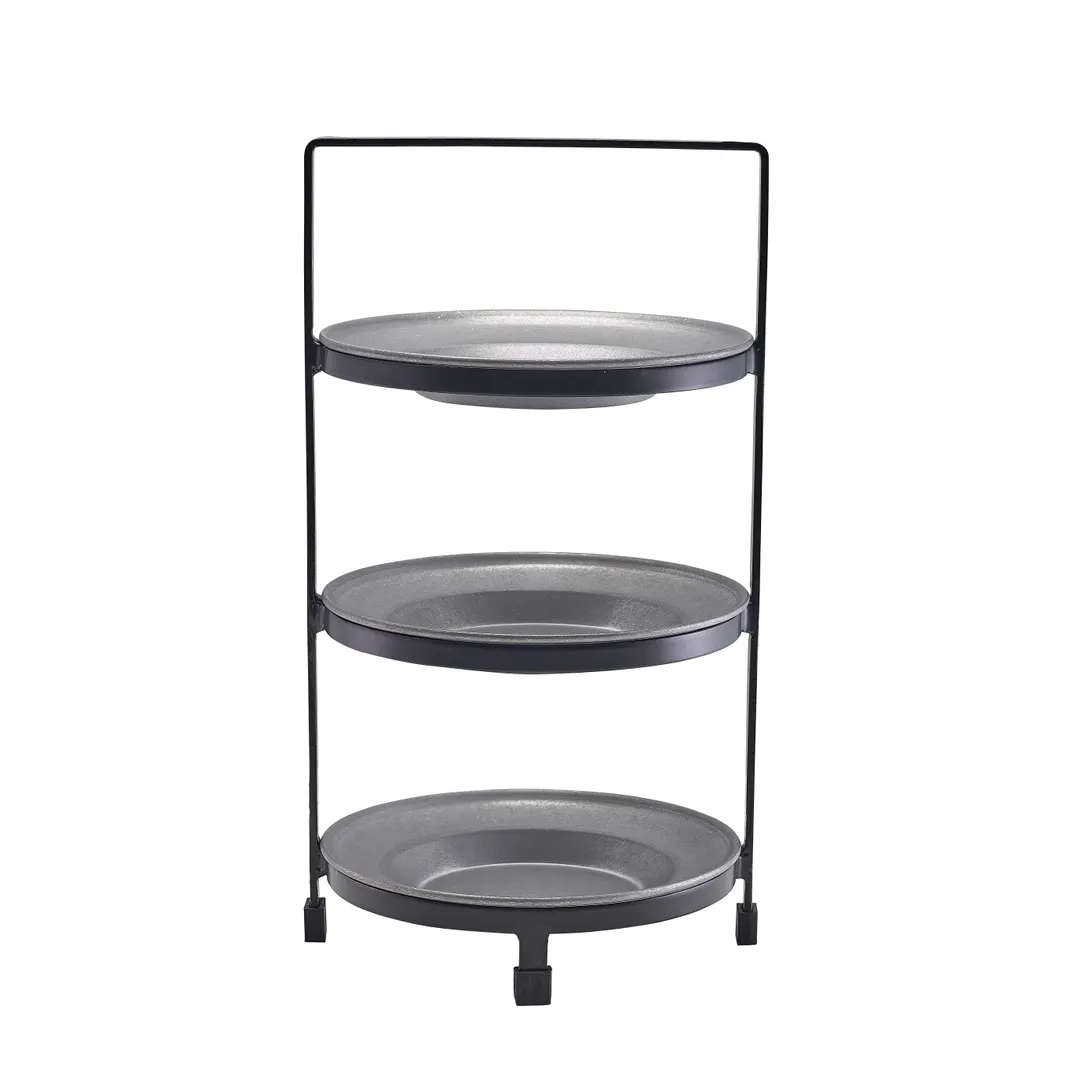 Steelite GWPRS3205 - 3‑Tier Display Stand, 8" X 8.5" X 15" Black Metal, 13‑16" Height, - 4/Case