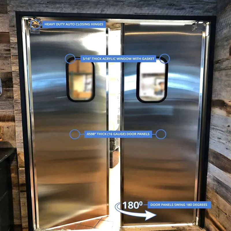 World Manufacturing TUFF LITE 48” X 80-84” Double Panel Stainless Steel Commercial Kitchen & Restaurant Traffic Door