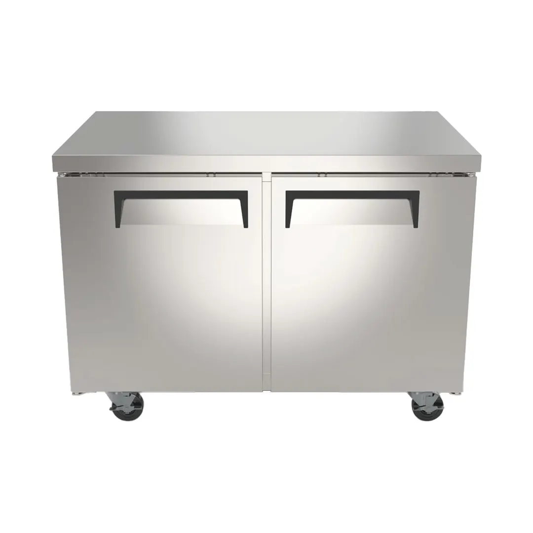Hubert 146201 48" 2-Door Undercounter Freezer, Stainless Steel, 11.9 cu. ft., Digital Temp Control
