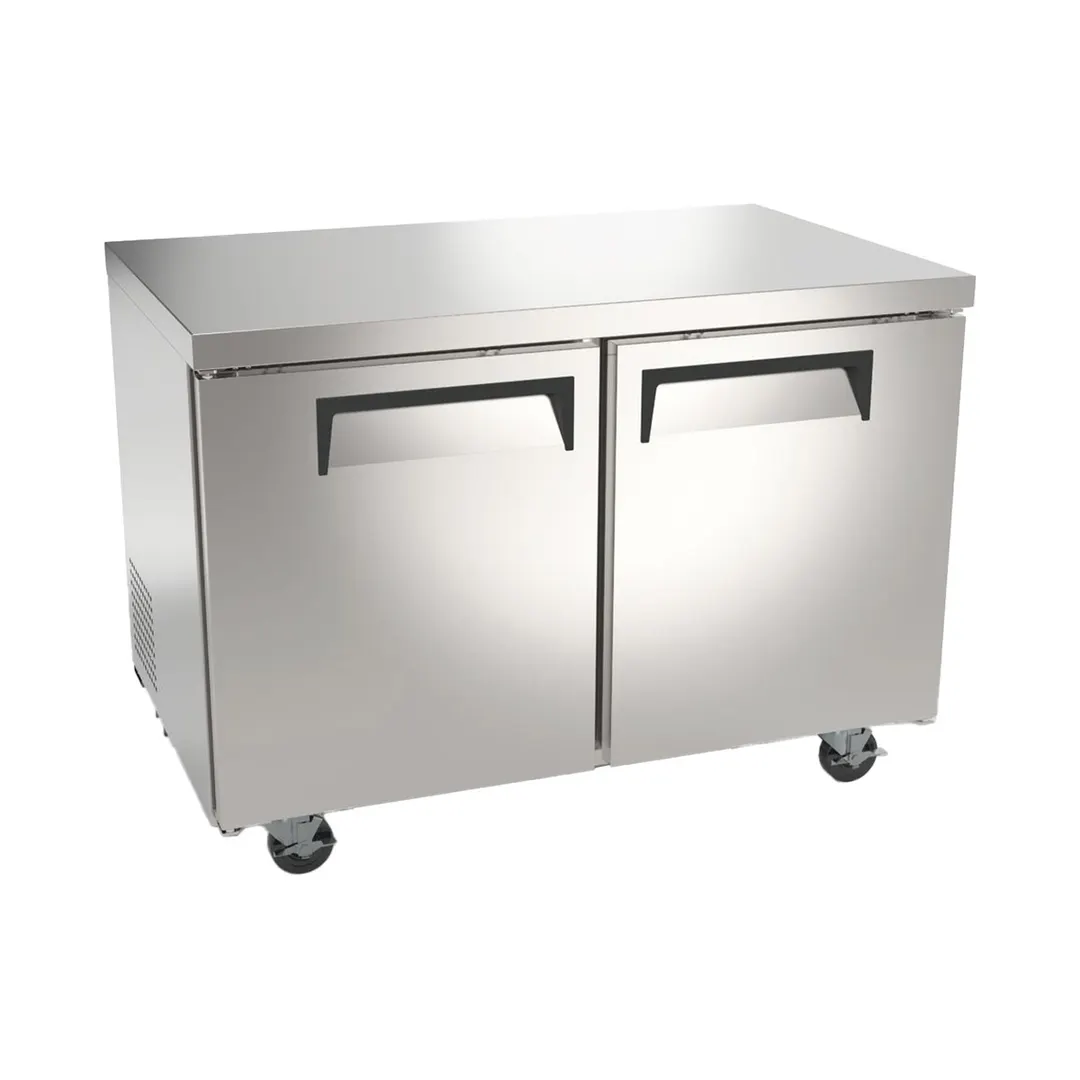 Hubert 146201 48" 2-Door Undercounter Freezer, Stainless Steel, 11.9 cu. ft., Digital Temp Control