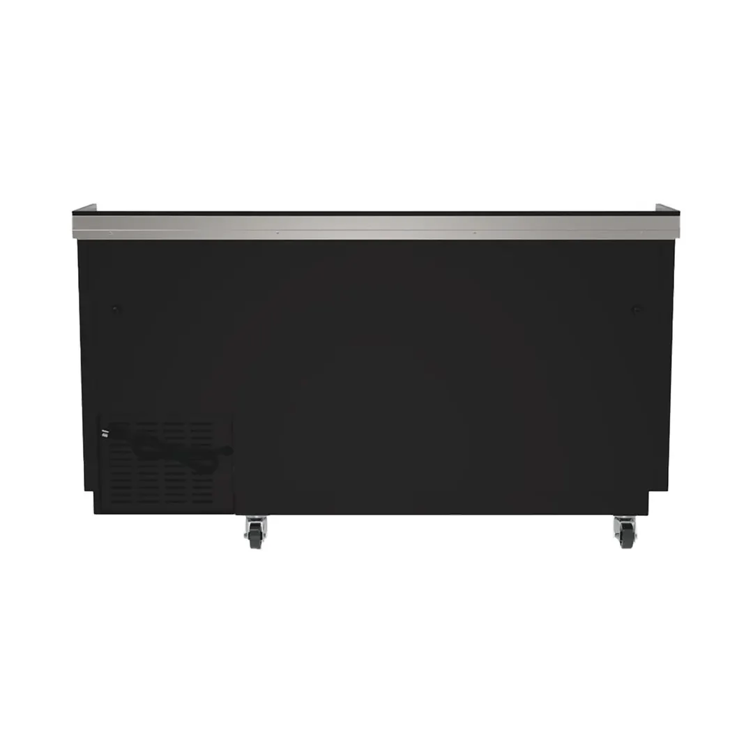 Hubert 178554 67K-152 Bottle Cooler, 64.5" W, 17.5 cu.ft, Black With Steel Top, 33‑40°F, R290a, 264W
