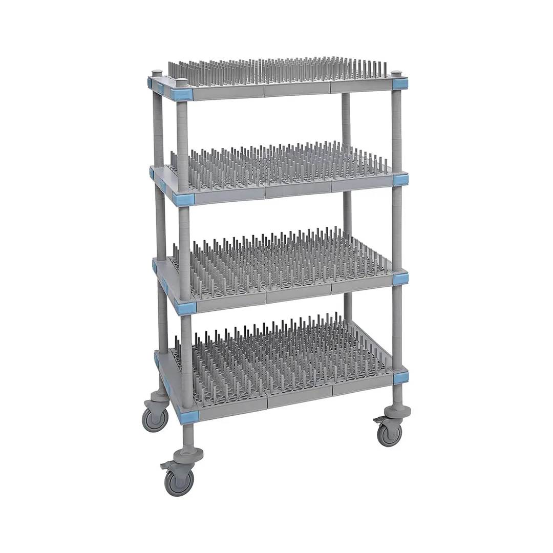 Quantum QPM243068PDR2 Millenia 4-Tier Mobile Drying Rack, 30"W x 24"D x 68"H, Gray Finish