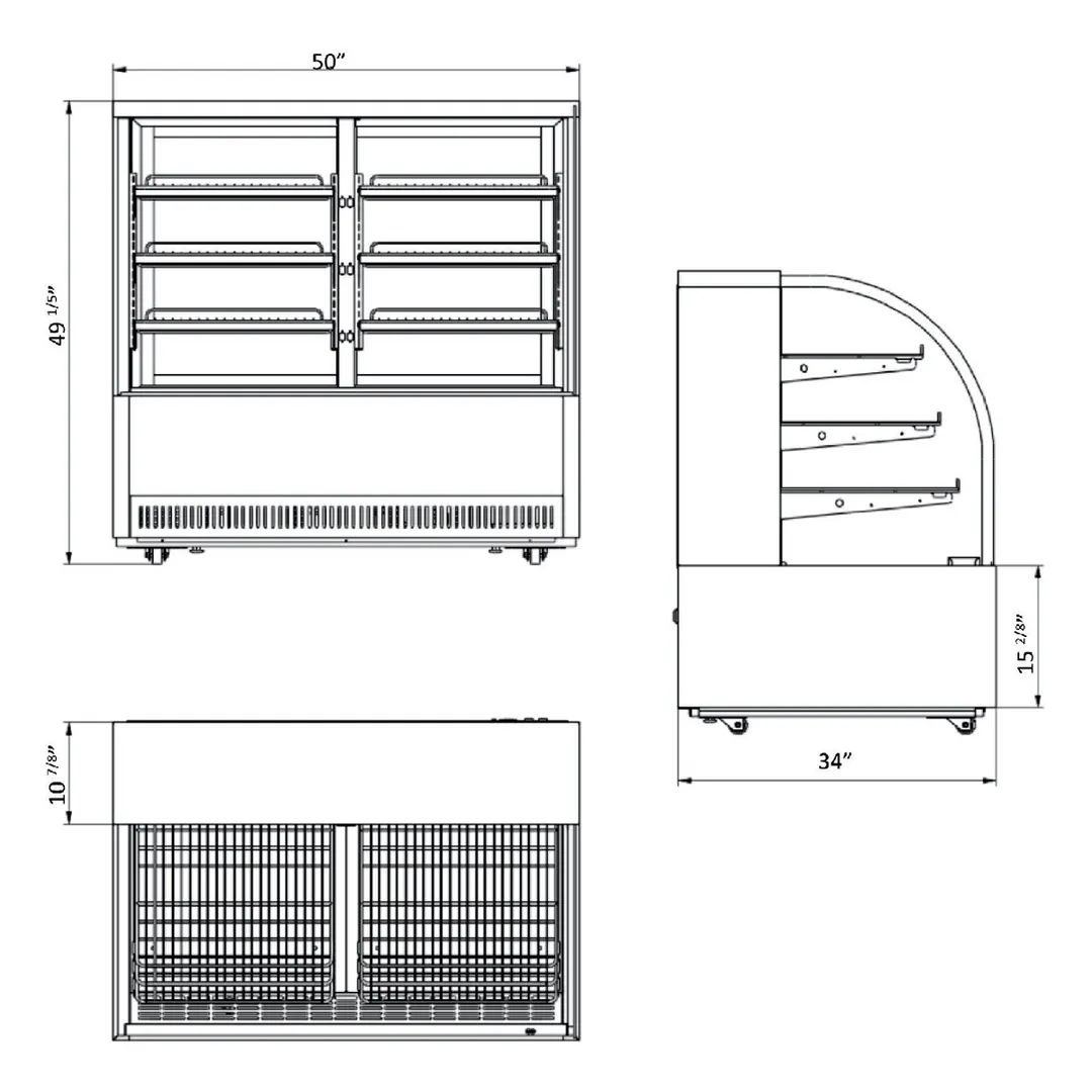 Hurakan HKN-BCCG50 50" Refrigerated Bakery Display Case