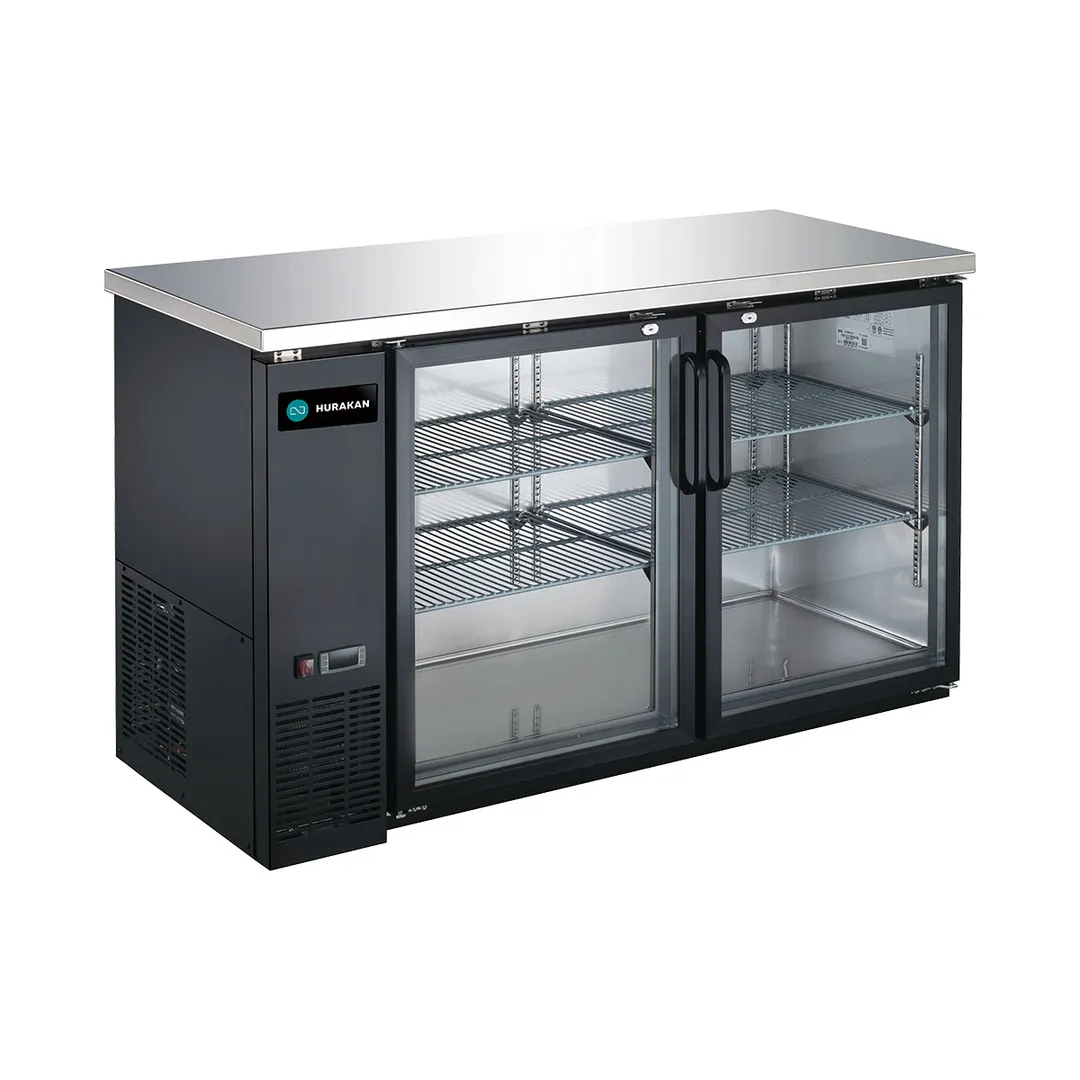 Hurakan HKN-GBB2460G 60" Back Bar Cooler w/ Swing Glass Door, 14.8 cu. ft.
