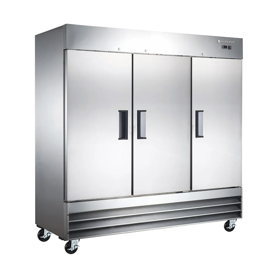 Hurakan HKN-GXE72F3E 80" Three Solid Door Reach-In Freezer, Bottom Mounted, 72 cu. ft.