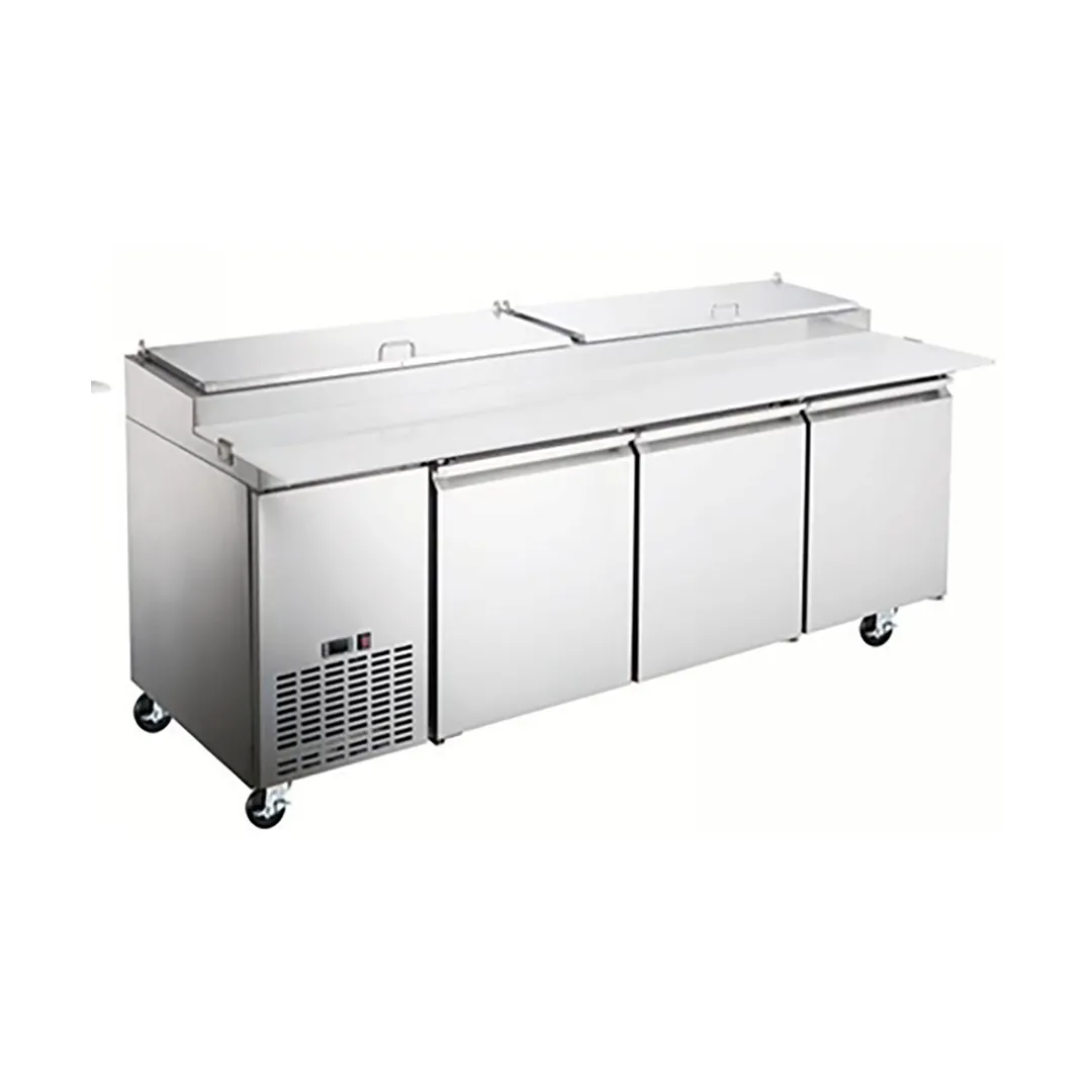 Hurakan HKN-PZ93R3 E/S 92" Refrigerated Pizza Prep Table, 3-Door, 12 X 1/3 Pans Capacity