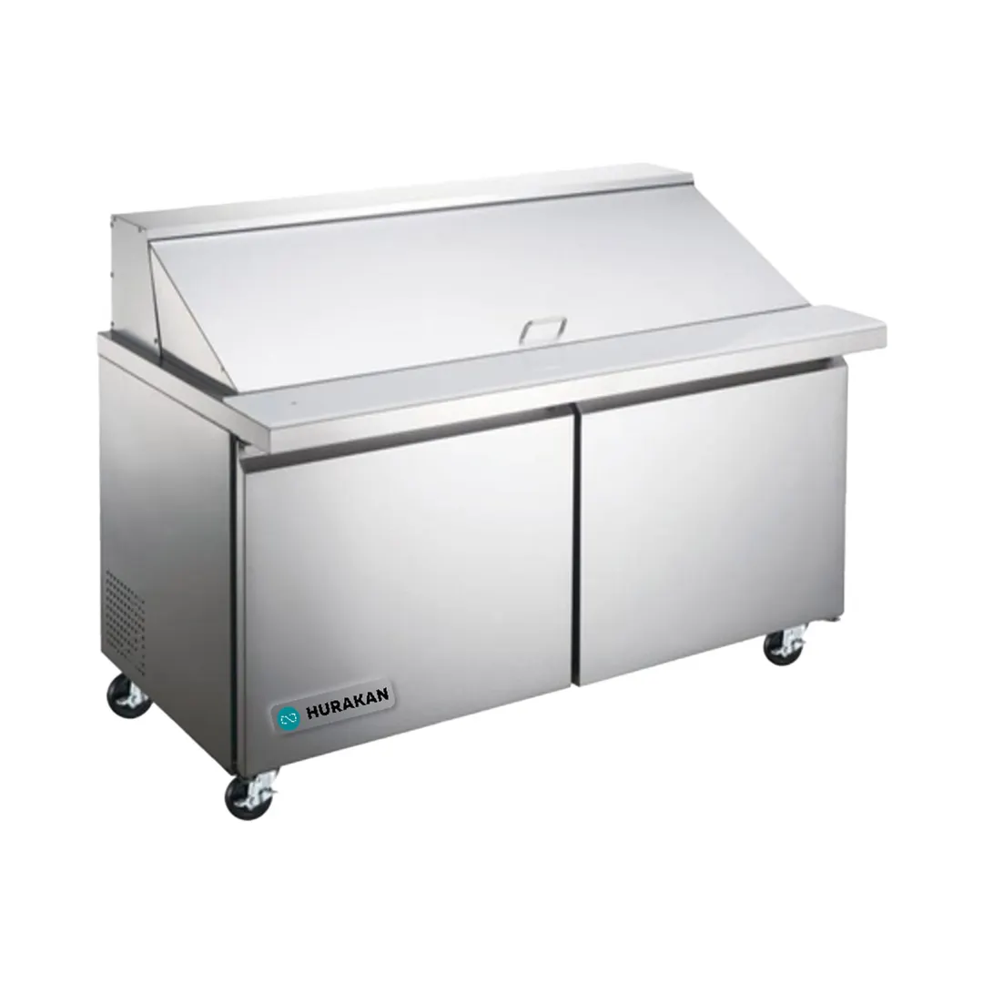Hurakan HKN-SPMT60R2E 60" Mega Top Sandwich Prep Table, 2 Door, 16.6 cu. ft.