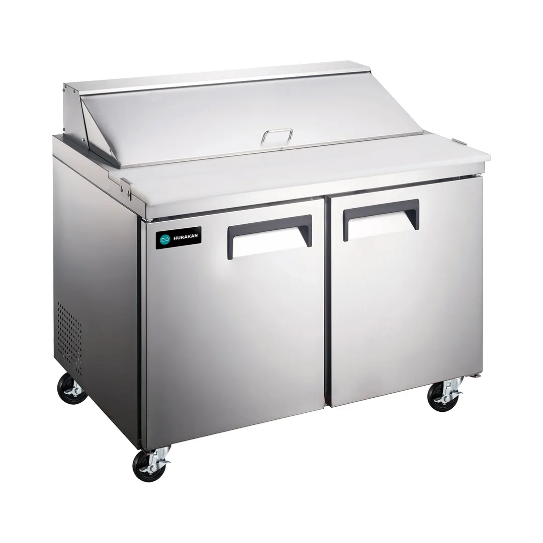 Hurakan HKN-SPT48R2E 46" Sandwich / Salad Prep Table, 2-Door, Fits (12) 1/6 Size Pans