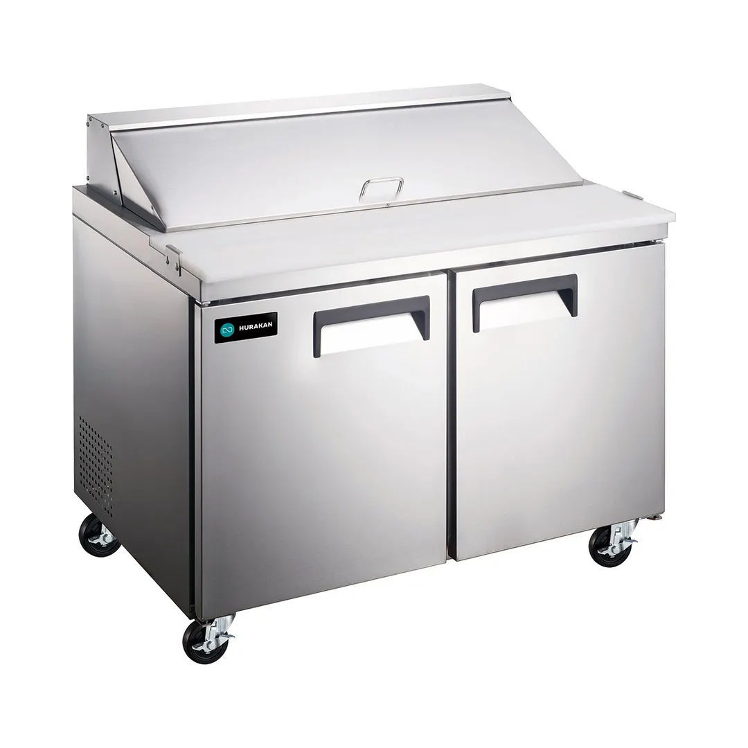 Hurakan HKN-SPT60R2E 60" Sandwich / Salad Prep Table, 2-Door, Fits (16) 1/6 Size Pans