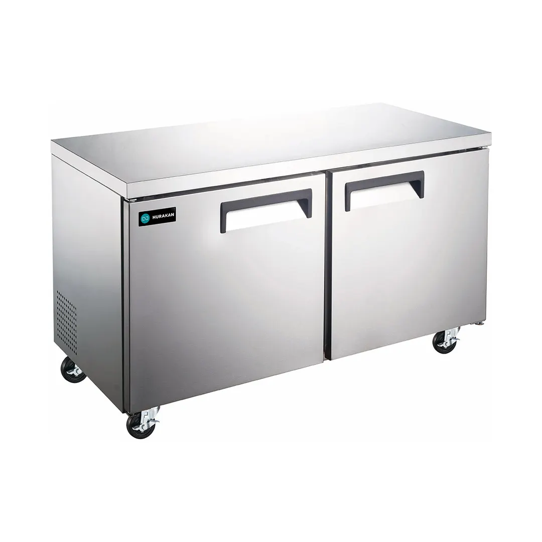Hurakan HKN-UC48F2 E/S 48" 2-Door Undercounter Freezer, Stainless Steel, 12 cu. ft.