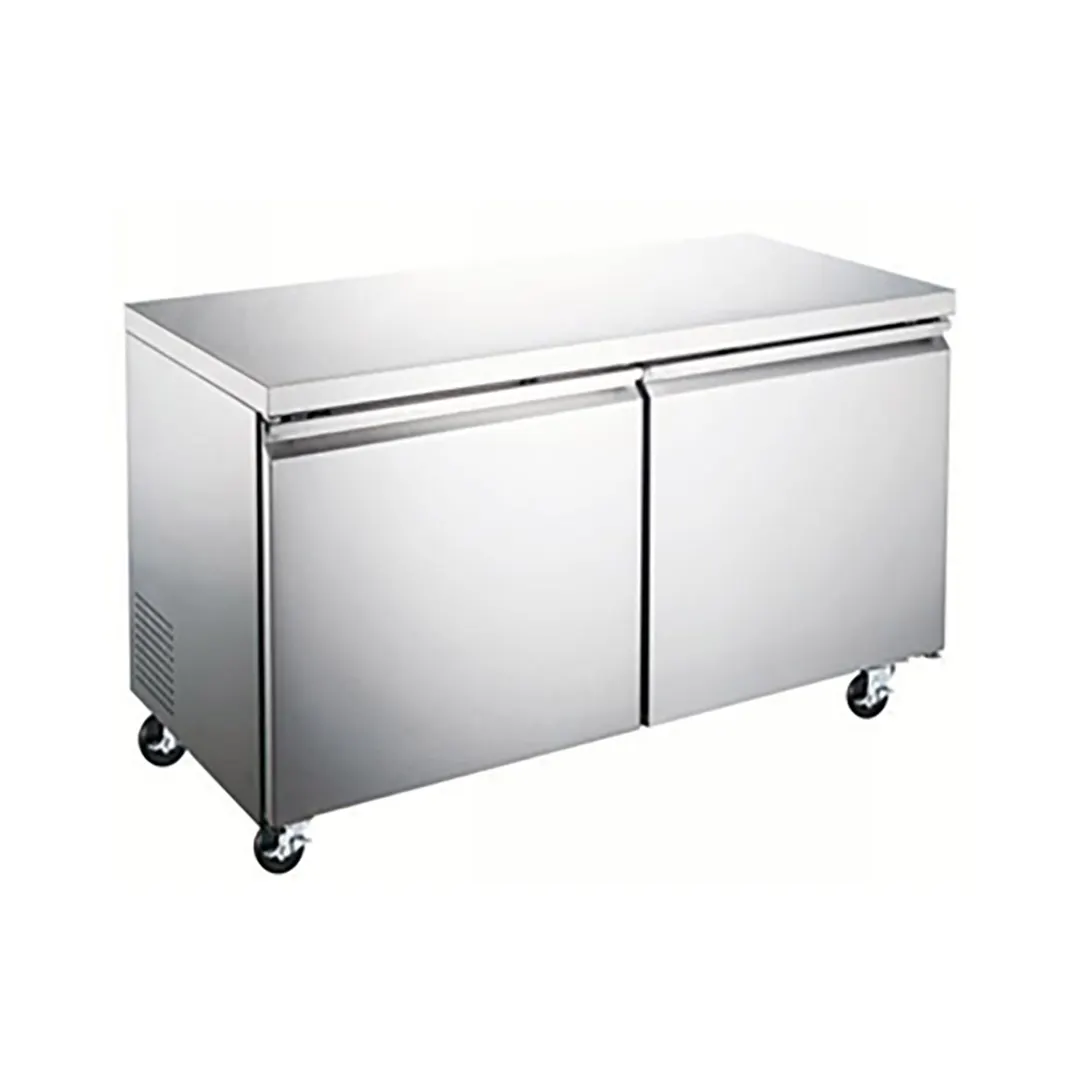 Hurakan HKN-UC60F2E 60" 2-Door Undercounter Freezer, Stainless Steel, 14.1 cu. ft.