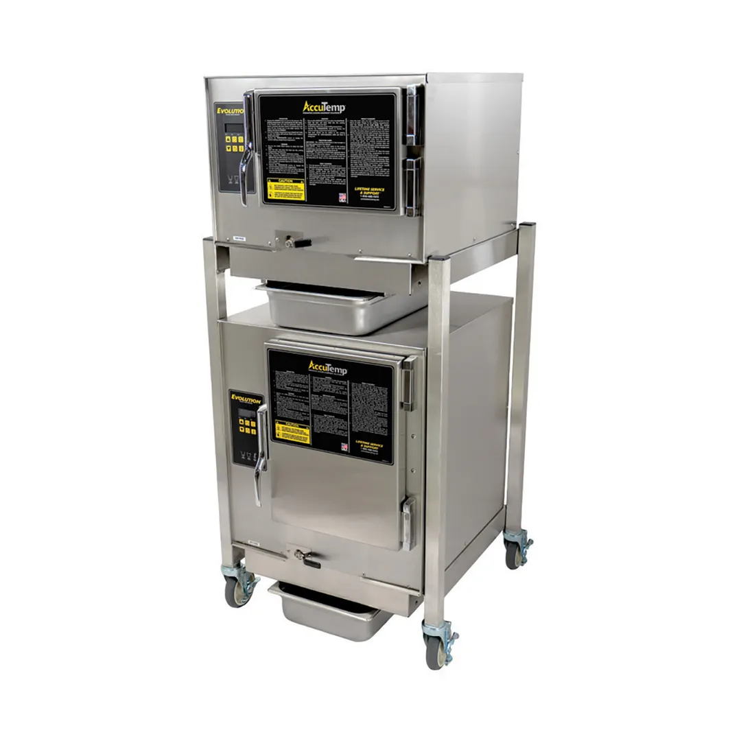 AccuTemp P3/P61201D060 9 Pan LP Gas Boilerless Connectionless Steamer, Double Stacked, Stand Mounted