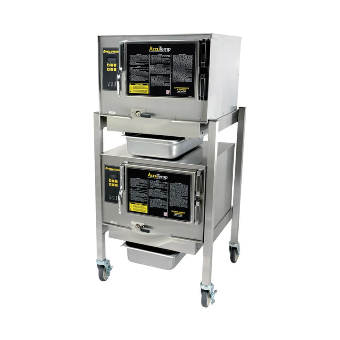 AccuTemp P31201D060 DBL 6 Pan LP Gas Boilerless Connectionless Steamer w/ Double Stacked, Stand