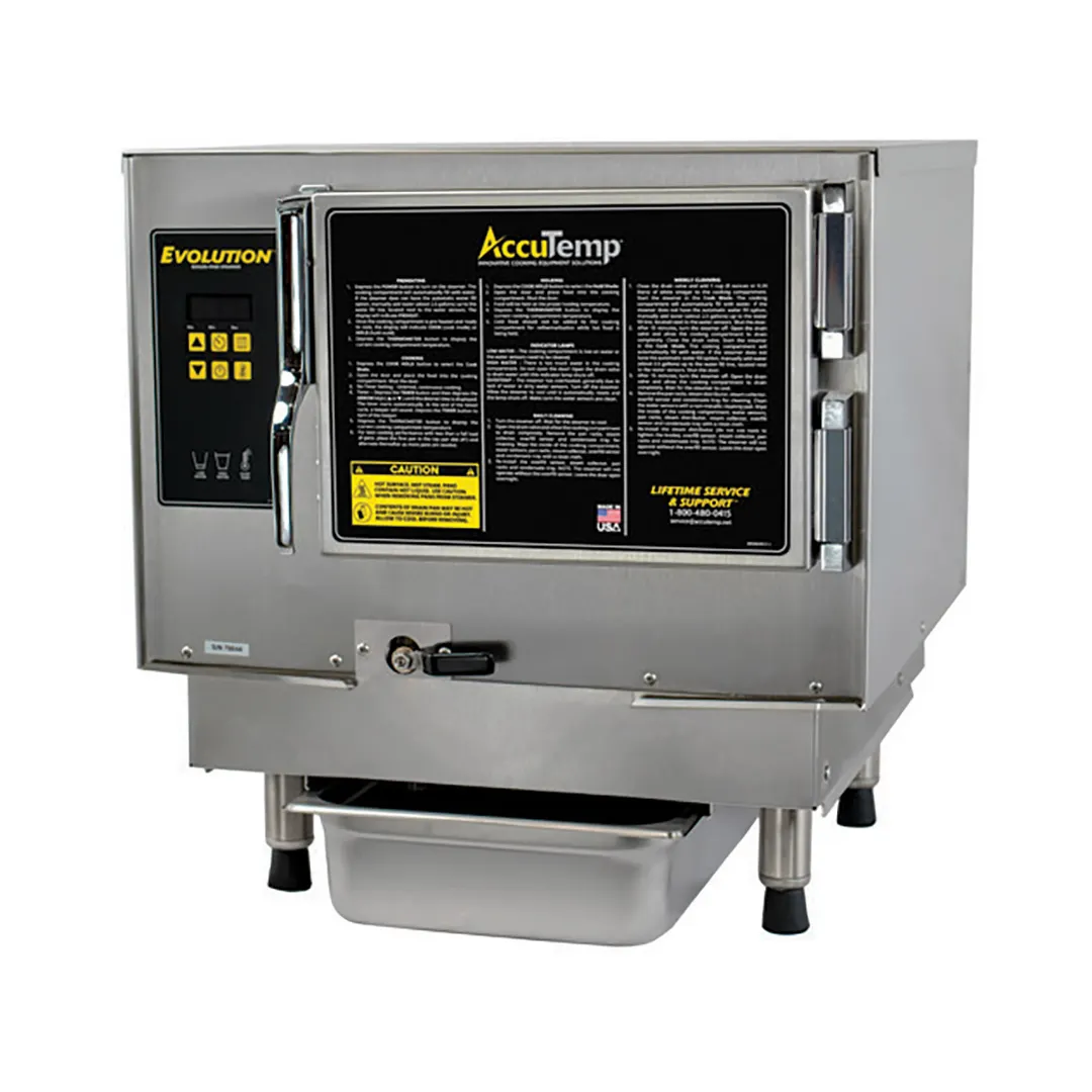 AccuTemp P31201D060 3 Pan LP Gas Countertop Boilerless Connectionless Steamer, 60.000 BTU