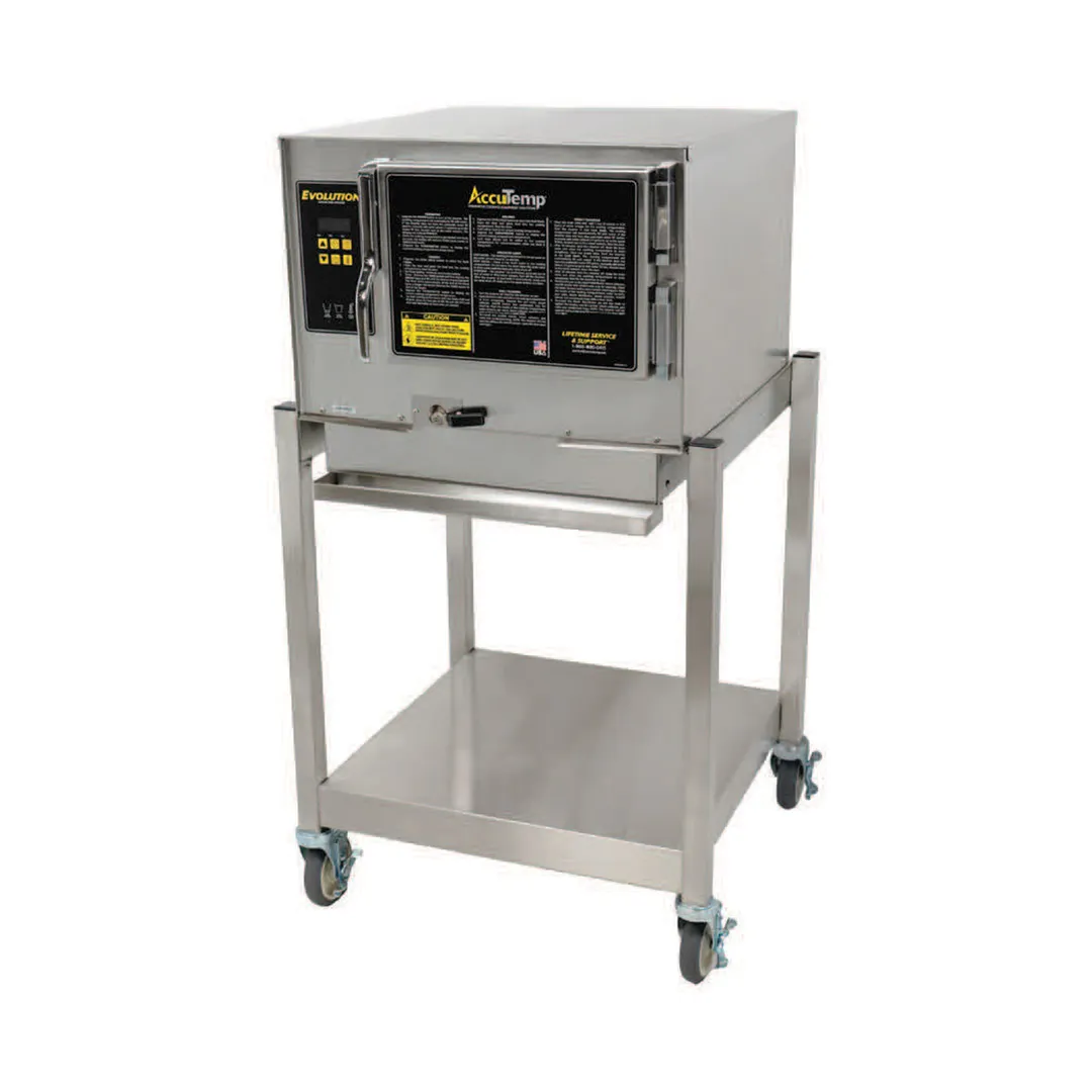 AccuTemp P31201E060 SGL 3 Pan LP Gas Boilerless Connected Steamer w/ Stand Mounted, 60.00 BTU