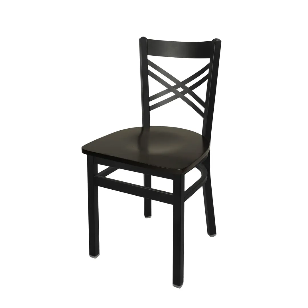 BFM Seating 2130C-SB W Indoor Akrin Side Chair, Black