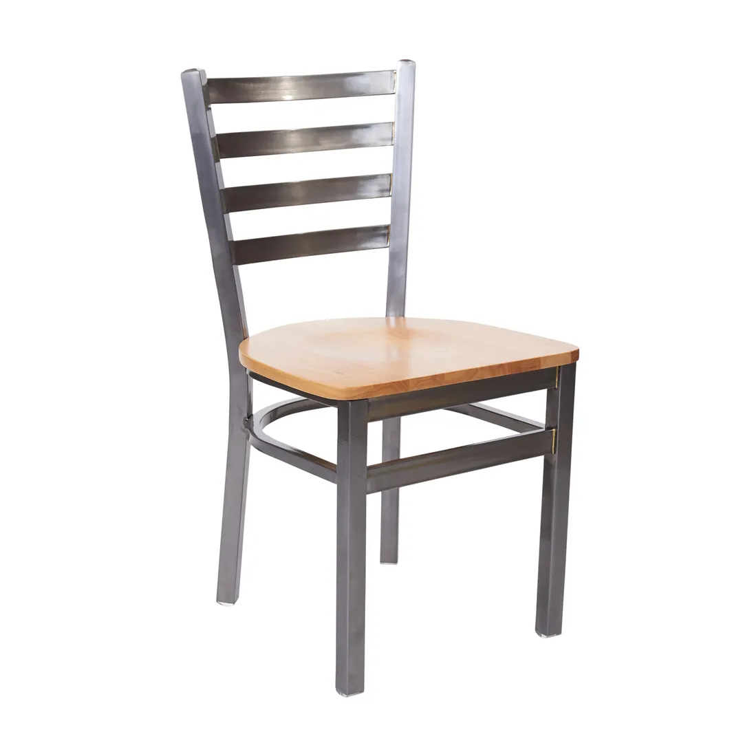 BFM Seating 2160C-CL W Indoor Lima Side Chair with Ladder Back