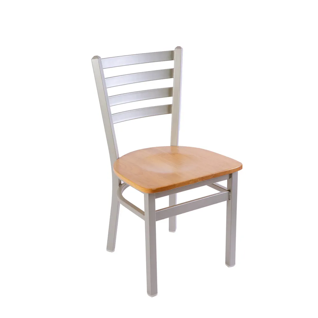 BFM Seating 2160C-SM ASH Indoor Lima Side Chair with Ladder Back