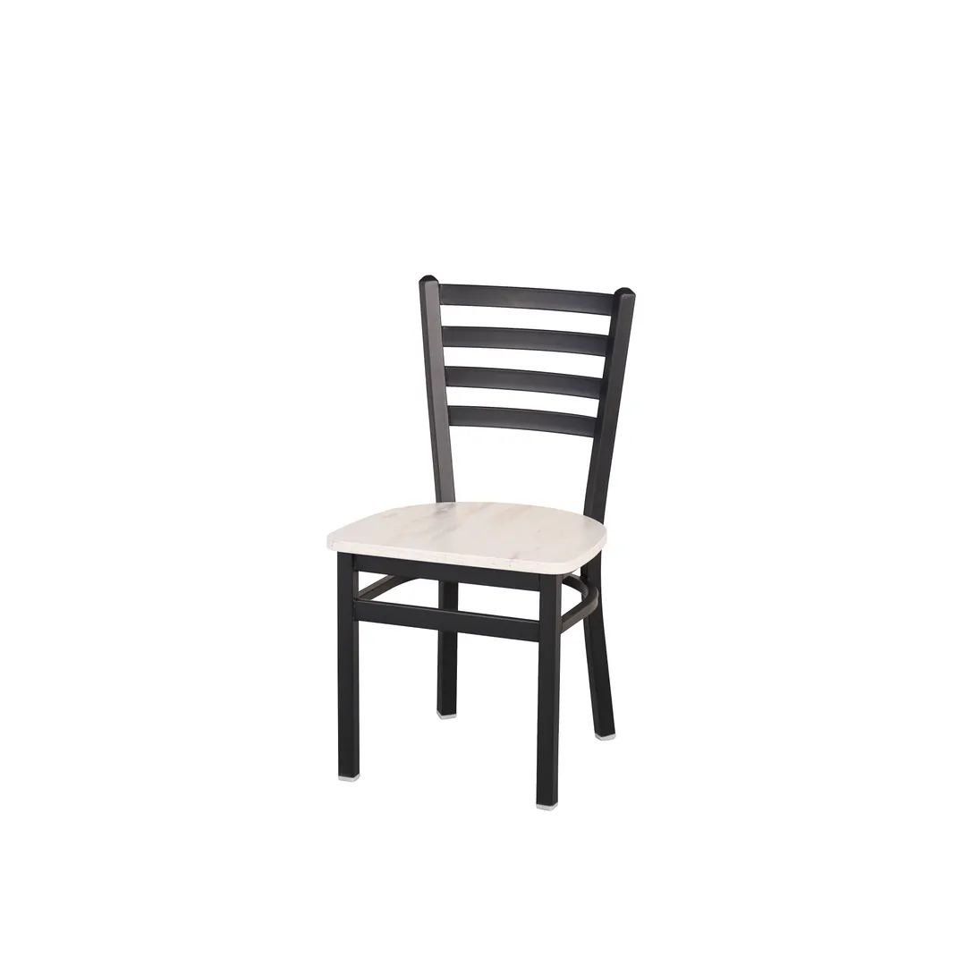BFM Seating 2160CAWR-SB Indoor Lima Chair with Ladder Back, Black