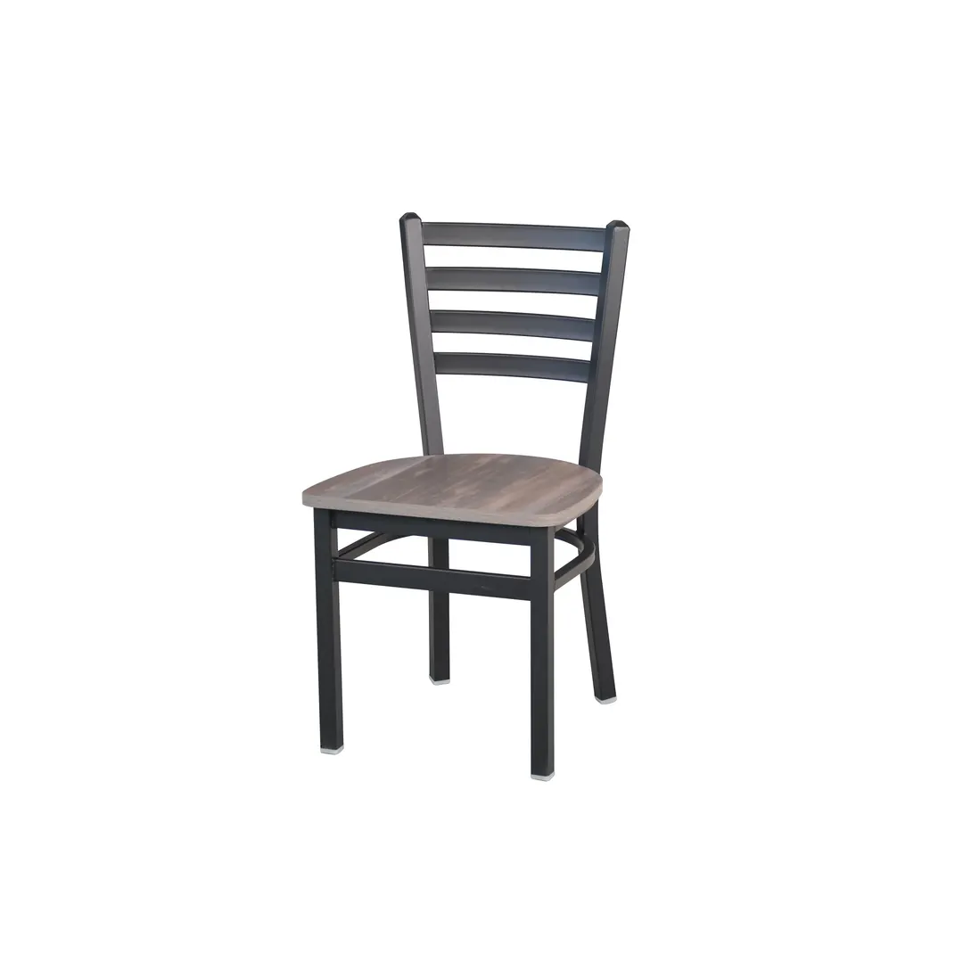 BFM Seating 2160CCSR-SB Indoor Lima Chair with Ladder Back, Black