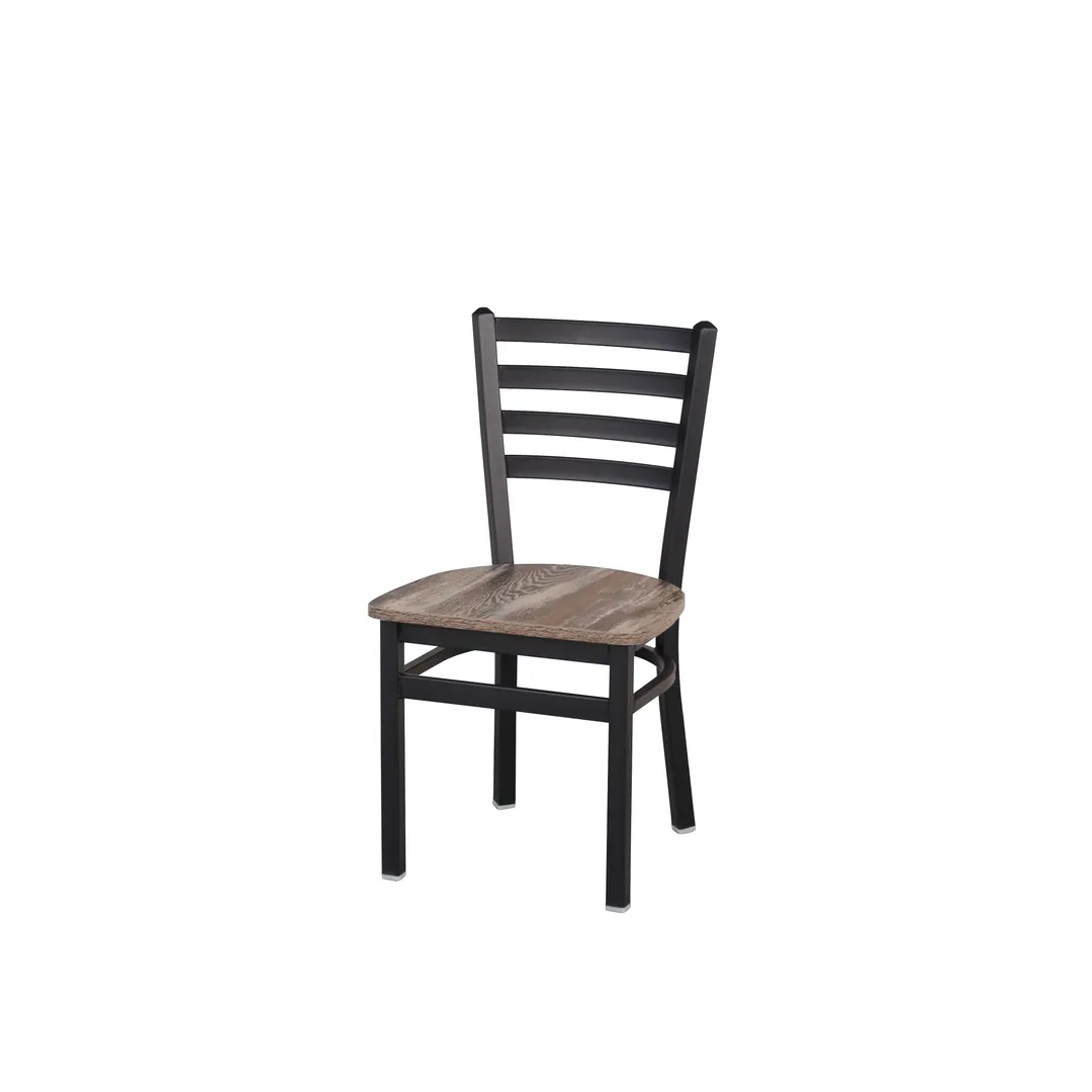 BFM Seating 2160CFHR-SB Indoor Lima Chair with Ladder Back, Black