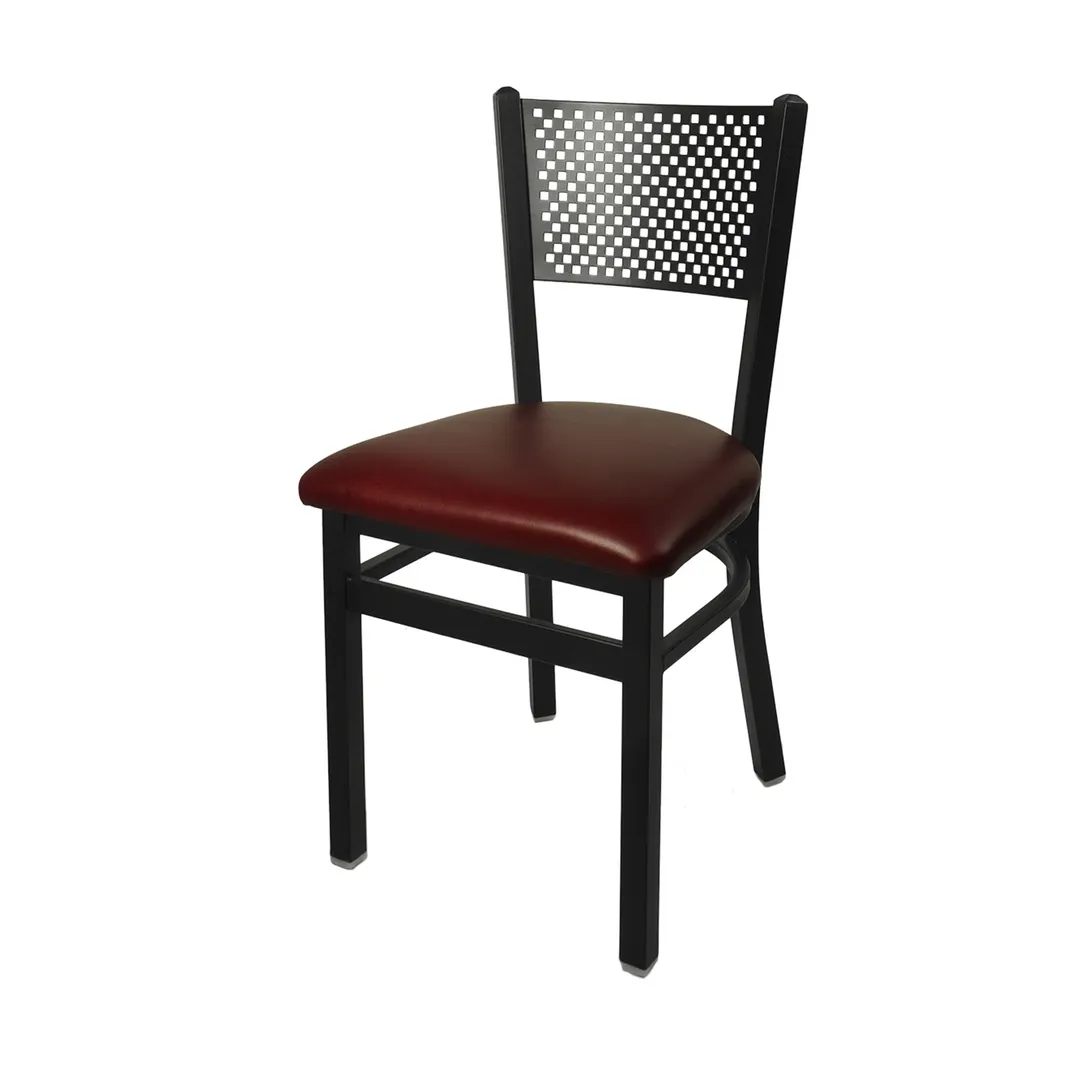 BFM Seating 2161C-SB GR3 Indoor Polk Side Chair, Black