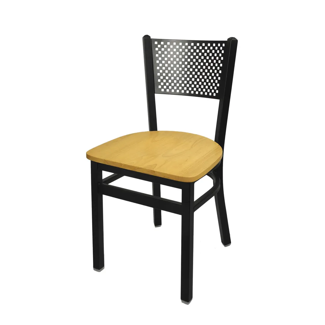 BFM Seating 2161C-SB W Indoor Polk Side Chair, Black