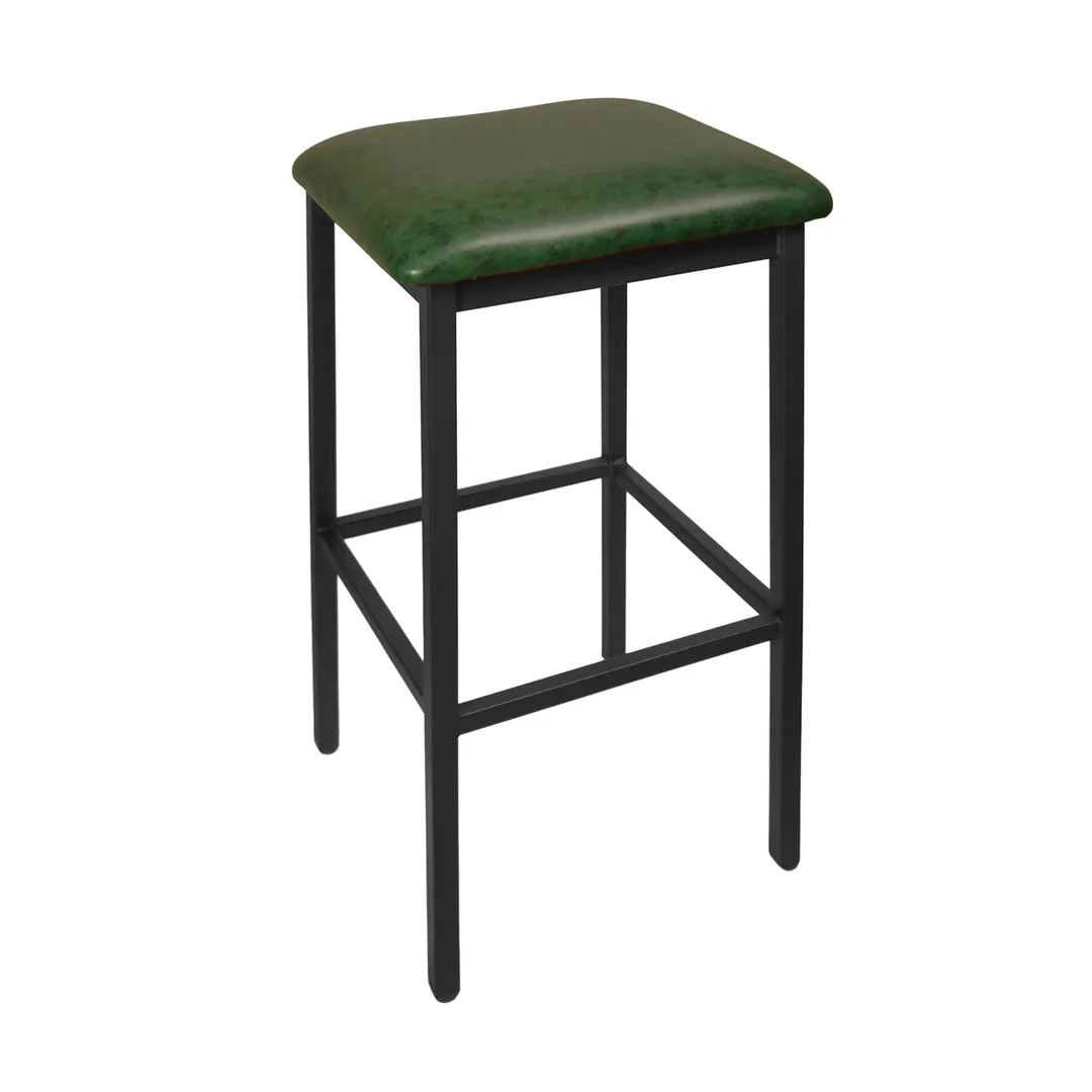 BFM Seating 2510B-SB GR3 Trent Bistro Backless Barstool, Upholstered Seat, Sand Black Finish