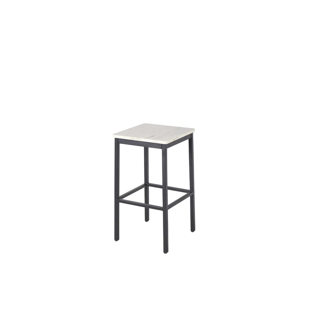 BFM Seating 2510BAWR-SB Trent Backless Barstool, Antique Wash Relic Metal Seat, Footrest, Square Steel Frame with Sand Black Finish