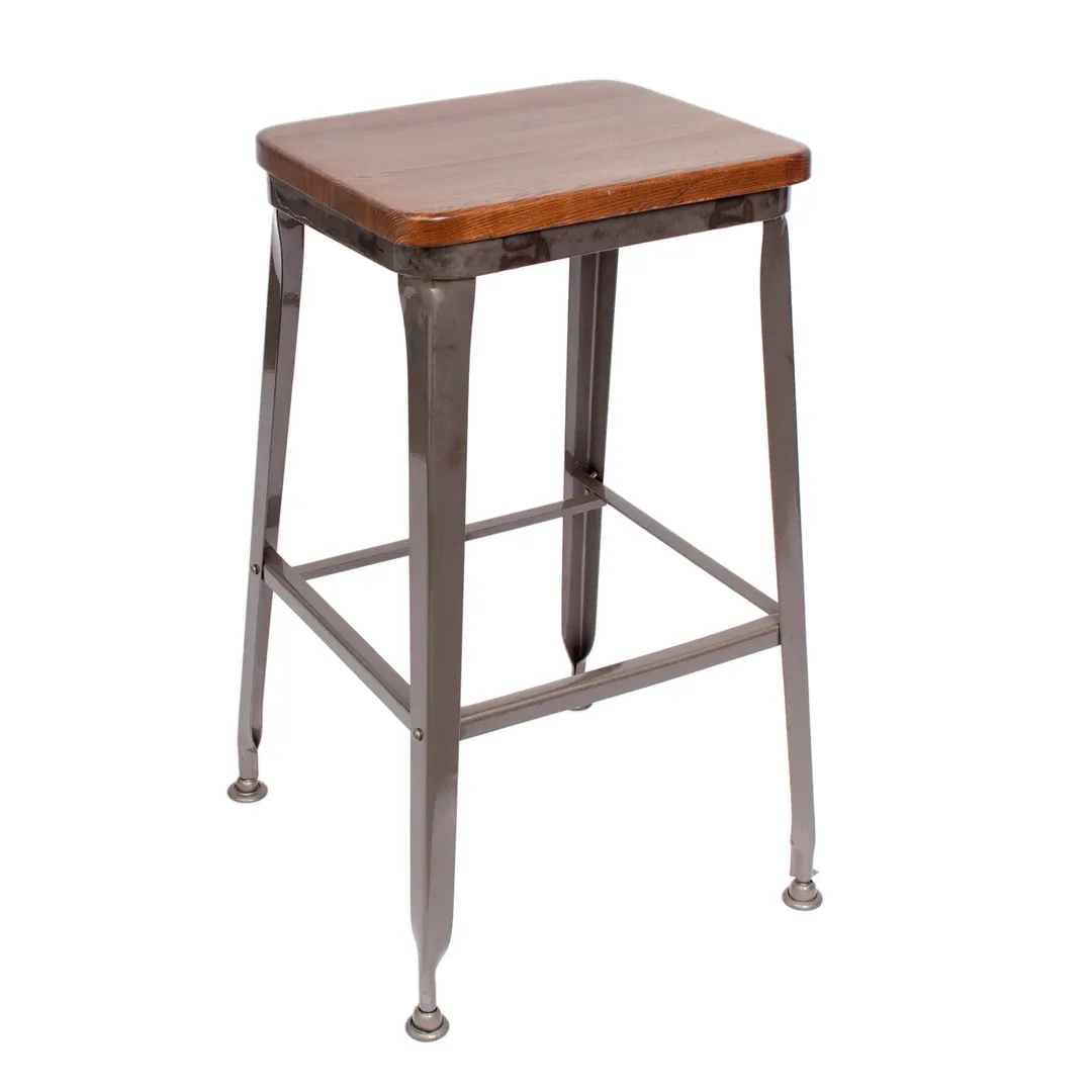 BFM Seating JS200BCOM-CL Lincoln Backless Barstool with Upholstered Seat and Footrest