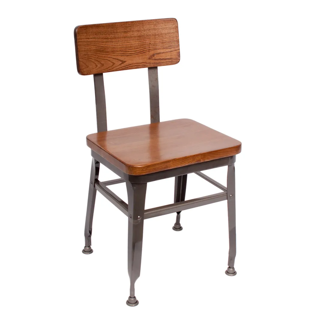 BFM Seating JS22CASH-CL Indoor Lincoln Side Chair with Autumn Ash Wood Seat & Back