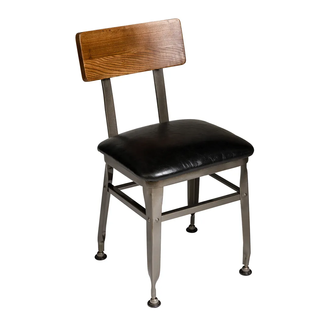 BFM Seating JS22CGR3-AACL Indoor Lincoln Side Chair with Wood Back and Upholstered Seat